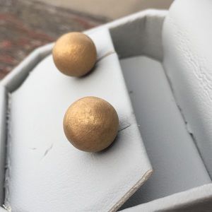 Brushed Gold large statement ball earrings